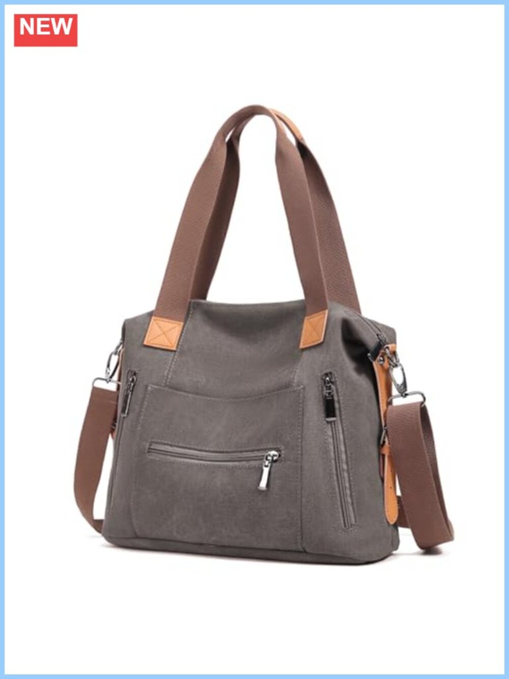 Canvas Shoulder Crossbody Bag for Women 16 oz Washed Canvas Purse